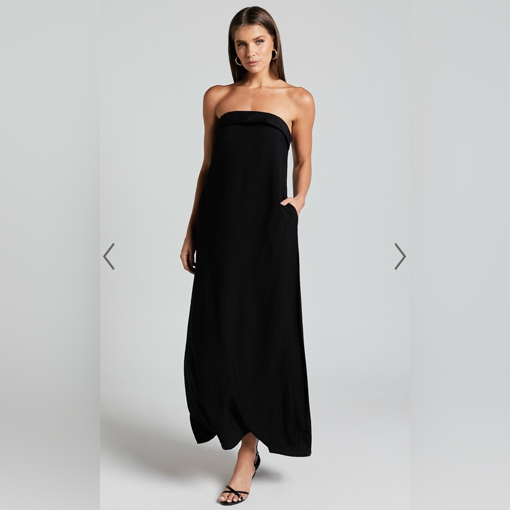 SHOWPO.. RUNAWAY THE LABEL - SAPHIRA STRAPLESS MAXI DRESS IN BLACK